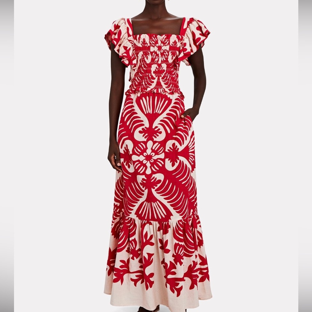 Sea Henrietta Print Smocked Dress size L